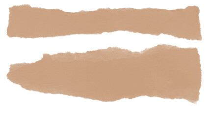 Torn brown paper pieces, rustic texture element for design projects