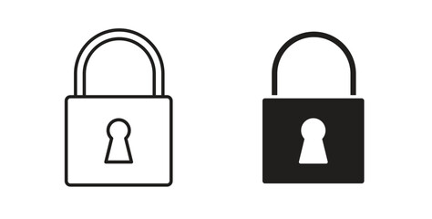 Lock closed icon line. eps 10 vector illustration