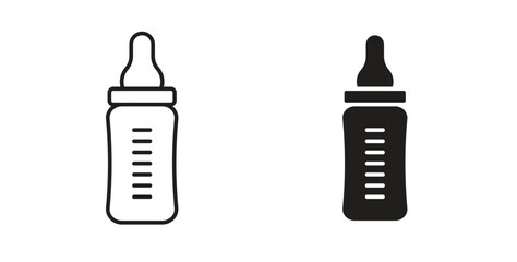 Milk bottle icon line. eps 10 vector illustration