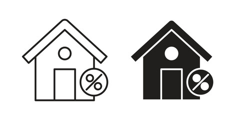 Mortgage icon line. eps 10 vector illustration