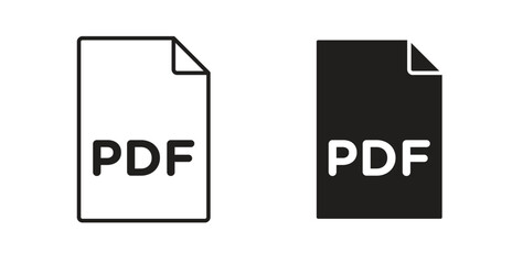 PDF file icon line. eps 10 vector illustration