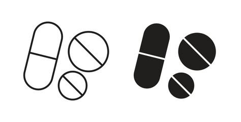 Pills icon line. eps 10 vector illustration