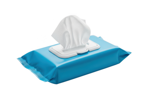 Baby Wipes Package Isolated Blue Plastic Container Infant Hygiene Product Gentle Cleansing Sensitive Skin Care Surface Disinfectant