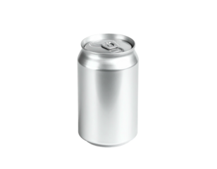A photorealistic, isolated aluminum beverage can on a black background