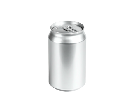 A photorealistic, isolated aluminum beverage can on a black background