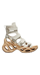 Innovative High Top Sandal with Wood Textured Sole