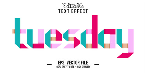 Tuesday Text Style Effect, Editable Text Effect