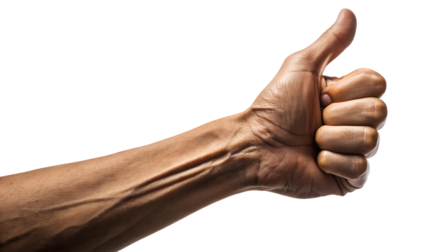 Thumbs up hand gesture approval success agreement like positive feedback hand sign body language concept