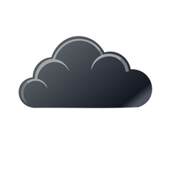 Fototapeta premium Stylized Dark Cloud Illustration, Weather Symbol, Atmospheric Condition Design, Abstract Meteorology Graphic, Simple Weather Icon