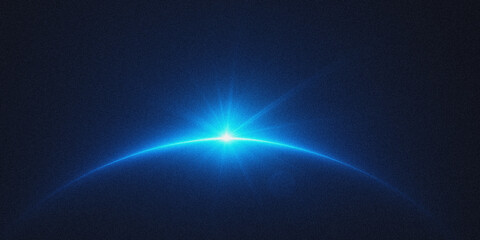 Abstract depiction of a bright celestial object illuminating a vast starry expanse with a luminous arc of light across the cosmos