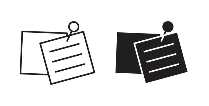 Sticky note icon line. eps 10 vector illustration