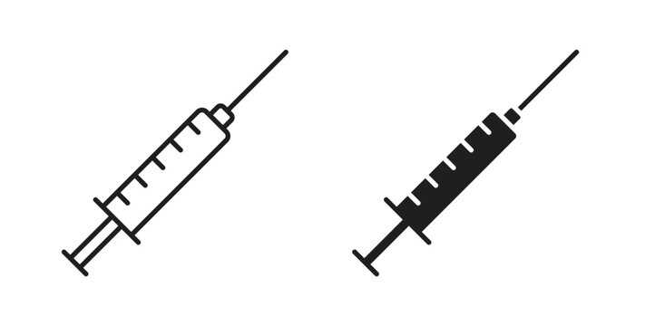 Syringe icon line. eps 10 vector illustration
