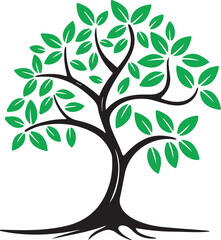 Obraz premium abstract tree with green leaves vector