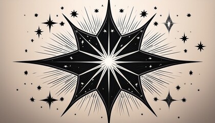 black star twinkling stars sparkles shining burst sun moon phase star on white background