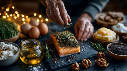 Healthy Cooking with Natural Ingredients", "Hands Preparing Fresh Meal", "Cooking with Fresh Organic Ingredients