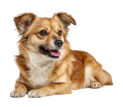 Playful dog portrait animal isolated on transparent background