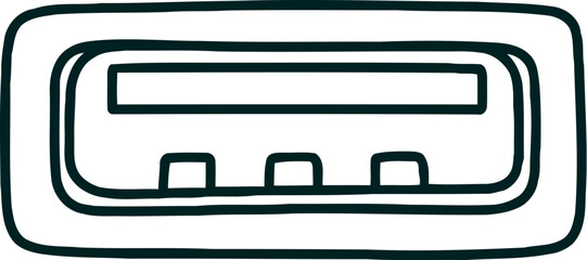 Obraz premium Simple hand drawn sketch of a usb type a port