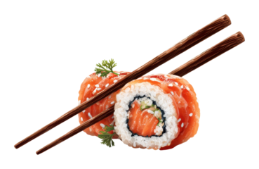 Savor sushi rolls japanese cuisine digital isolated on transparent background