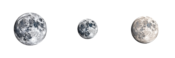 Three oval speckled stones isolated on transparent background