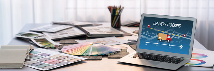 Delivery tracking system for e-commerce and brisk online business to timely goods transportation...