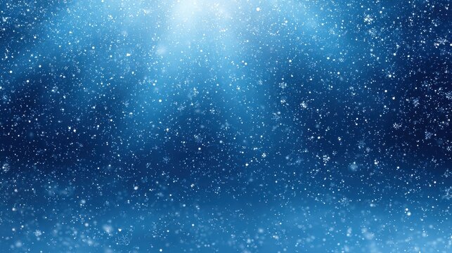 festive christmas blue backdrop with soft falling snow blue snow winter background