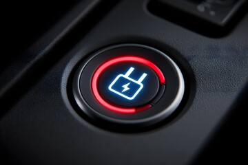 Close-Up of Electric Vehicle Charging Indicator with Light Sign