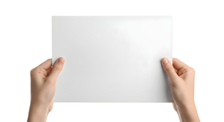 hand holding blank paper