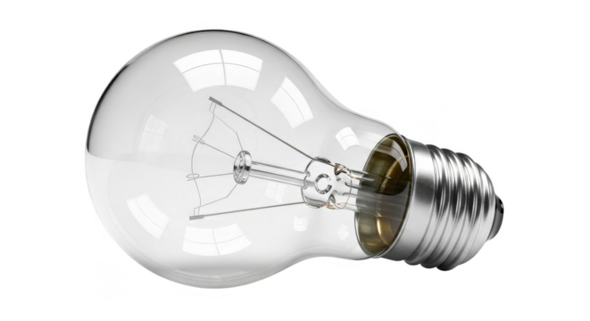 A radiant glass light bulb on black