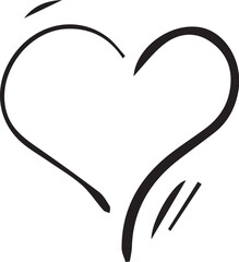 Hand Drawn Heart Icon With Smooth Lines And Swirls
