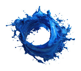 Dynamic blue water splash circle setup high-quality isolated on transparent background