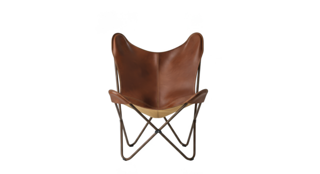 Leather butterfly chair in sharp detail - Powered by Adobe