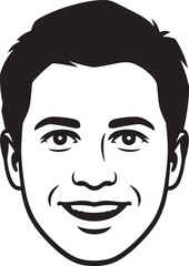 Stylized Black and White Portrait of a Smiling Man