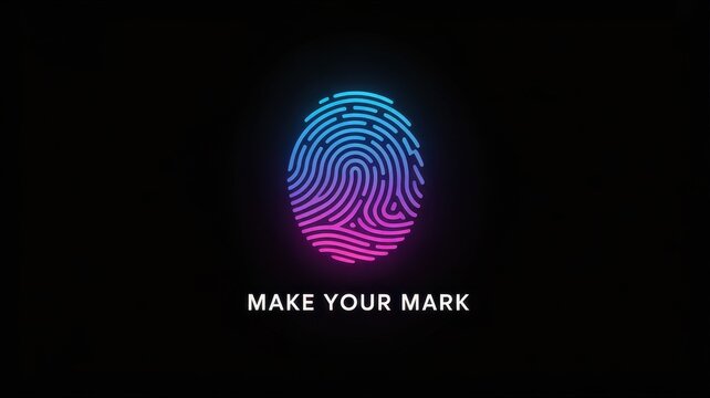 Fingerprint identification and personal identity concept with vibrant colors