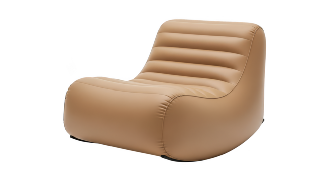 Tan inflatable lounger with ribbed back