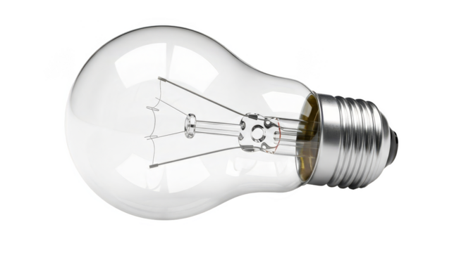 Unlit incandescent bulb against void