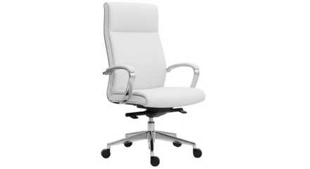 White executive chair on black background