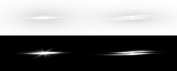 Fototapeta premium Glowing laser beam with radiant light streaks and silver starburst shine.