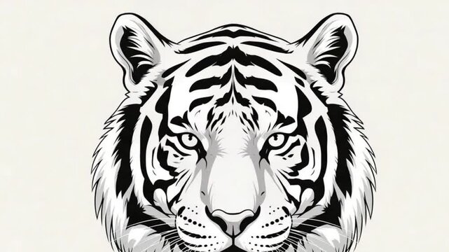 tiger head vector, Tiger Face Art, Tiger Monochrome Design, Tiger Black and White Illustration, Tiger Contrast Portrait, Tiger Graphic Design