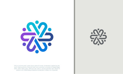 Global Community Logo Icon Elements Template. Community human Logo template vector. Community health care. Abstract Community logo