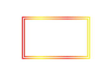Glowing red and golden neon frame isolated on transparent background. light banners with shining effect.