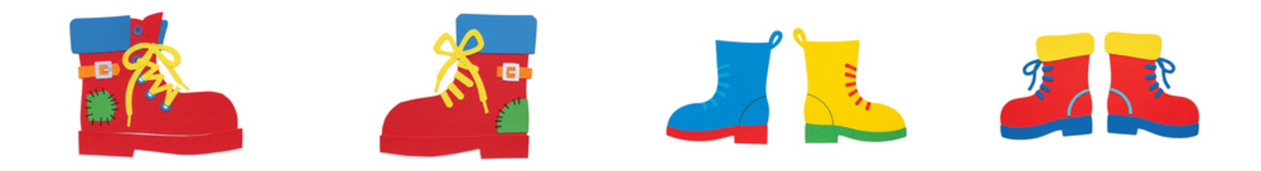Colorful boot applique isolated on white