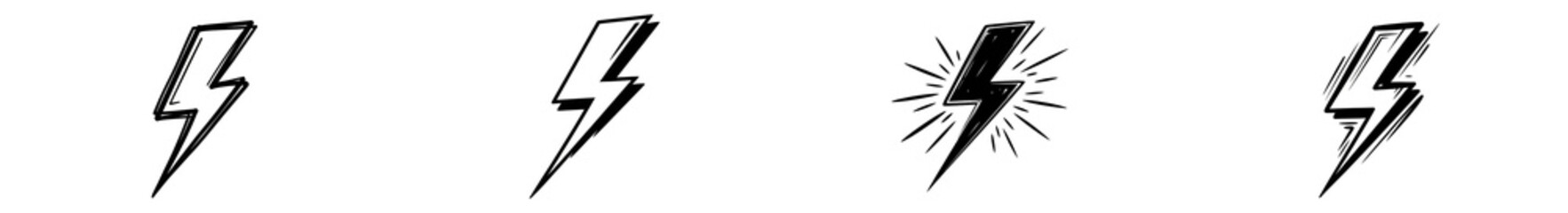 Minimal electric bolt illustration Isolated on white