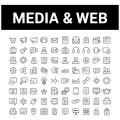 Media and web icon set for your design work