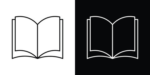 Book icon pixel perfect. Outline symbol. Simple linear drawing.