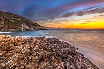 Sunset over Mediterranean sea