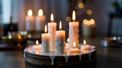 candles melting slowly as time slips away