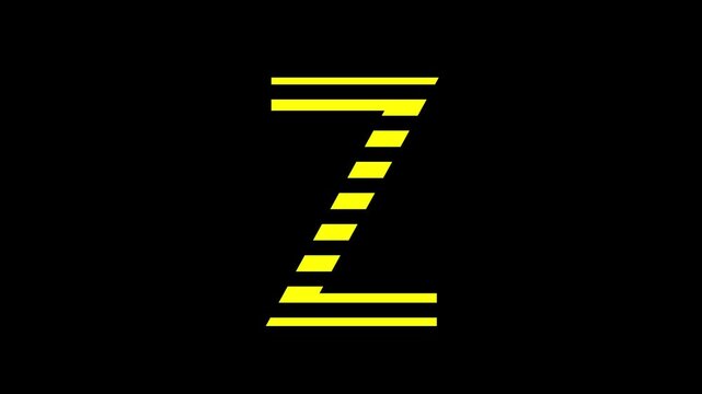Z letter text animation video on black background. Animation video of Z letter .. 4K video!!! 4K...
