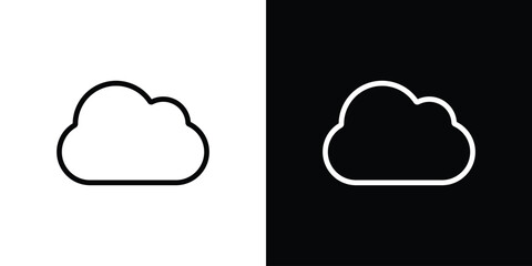 Cloud icon pixel perfect. Outline symbol. Simple linear drawing.