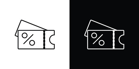 Coupon icon pixel perfect. Outline symbol. Simple linear drawing.