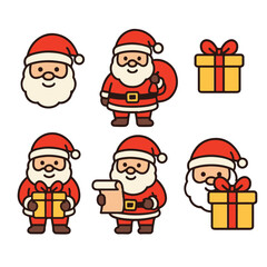Cute Santa Claus and Xmas Elements Items Pack 
